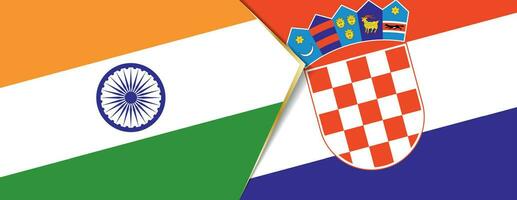 Indien och kroatien flaggor, två vektor flaggor.