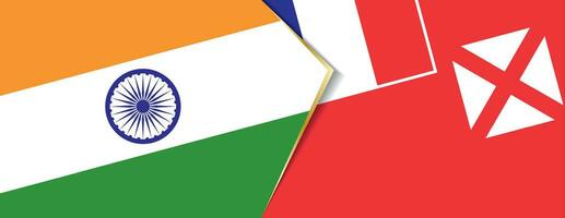 Indien und Wallis und futuna Flaggen, zwei Vektor Flaggen.
