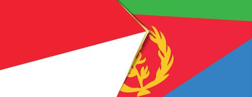 Indonesien und eritrea Flaggen, zwei Vektor Flaggen.