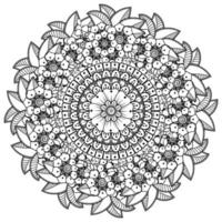 kreisförmiges Muster in Form von Mandala mit Blume für Henna, Tätowierung. vektor