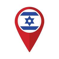 flagga av Israel flagga på Karta precisera ikon isolerat röd Färg vektor