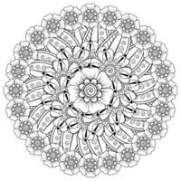 cirkulärt mönster i form av mandala med blomma för henna, mehndi vektor