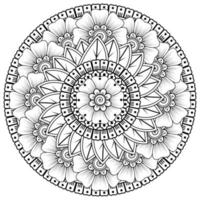 Kreismuster in Form von Mandala mit Blume für Henna, Mehndi vektor