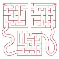 abstraktes farbiges komplexes isoliertes Labyrinth vektor
