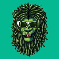 Löwe grüne Dreadlocks-Vektorillustration