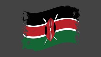 kenyas flagga akvarellmålad pensel vektor