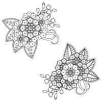 Mehndi Blume dekoratives Ornament im ethnischen orientalischen Stil vektor