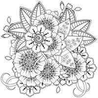 Mehndi Blume dekoratives Ornament im ethnischen orientalischen Stil vektor