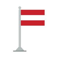 flagga av österrike på flaggstång isolerat vektor
