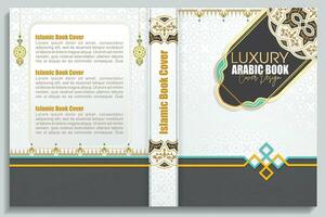 arabicum islamic stil bok omslag design med arabicum mönster och ornament vektor