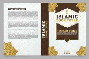 islamisch Buch Startseite Design, islamisch Frames und Grenzen Textur Hintergrund vektor