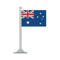 Flagge von Australien auf Fahnenstange isoliert vektor