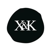 xk Initiale Logo Brief Bürste Monogramm Firma vektor