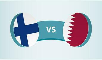 Finnland gegen Katar, Mannschaft Sport Wettbewerb Konzept. vektor