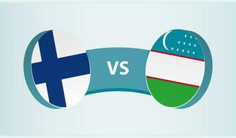 Finnland gegen Usbekistan, Mannschaft Sport Wettbewerb Konzept. vektor