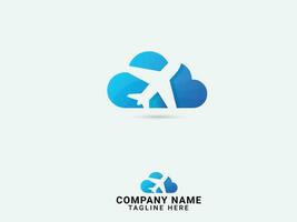 Reise Logo Design. Reise Logo mit Wolke. Wolke Vektor. Tour Unternehmen Logo. Flugzeug Vektor. Urlaub. kreativ Design. Himmel. Finanzen vektor