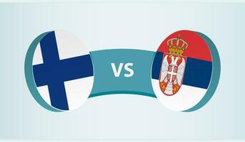 Finnland gegen Serbien, Mannschaft Sport Wettbewerb Konzept. vektor