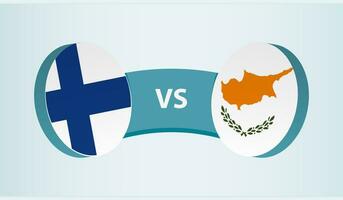 Finnland gegen Zypern, Mannschaft Sport Wettbewerb Konzept. vektor