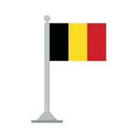flagga av belgien på flaggstång isolerat vektor