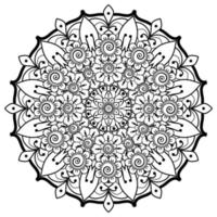 Kreismuster in Form von Mandala mit Blume für Henna vektor