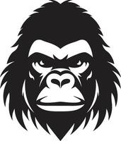 Affe Majestät im schwarz emblematisch Kunst Gorilla Majestät im Einfachheit Logo Design vektor