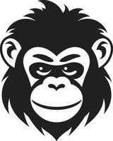 vilda djur monark minimalistisk logotyp design ädel kung av de djungel svart gorilla vektor