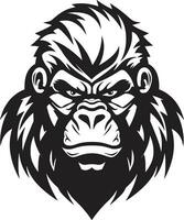 Gelassenheit im einfarbig Affe Logo Symbol minimalistisch Tierwelt Anmut Vektor Emblem