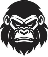 Affe Majestät im Einfachheit schwarz Symbol Design Gorilla Exzellenz emblematisch Vektor Symbol