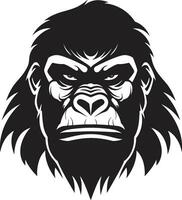 vilda djur väktare gorilla vektor konst elegant djungel kung ikoniska logotyp silhuett