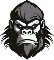 Kunst von das Affe silhouettiert Emblem Gelassenheit im das wild Gorilla Logo Symbol vektor