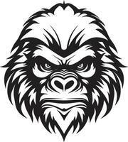 symbolisk apa ikon svart gorilla logotyp vild förträfflighet djungel vektor symbol