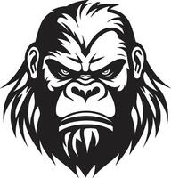 konstnärlig djungel elegans gorilla emblem emblem av de vild vektor apa logotyp