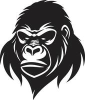 safari vakt svart gorilla emblem ikon av de vild vektor primat majestät