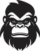 Gorillas Eleganz Vektor Tierwelt Kunst Safari Majestät monochromatisch Primas Symbol