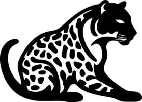 leopard, minimalistisk och enkel silhuett - vektor illustration