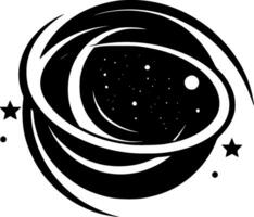 Galaxis - - schwarz und Weiß isoliert Symbol - - Vektor Illustration