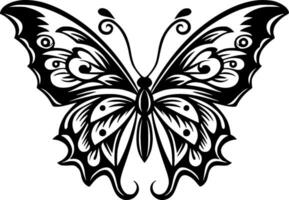 Schmetterling - - schwarz und Weiß isoliert Symbol - - Vektor Illustration