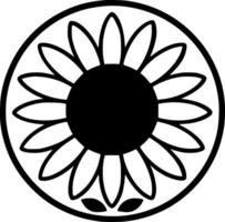 Sonnenblume - - minimalistisch und eben Logo - - Vektor Illustration