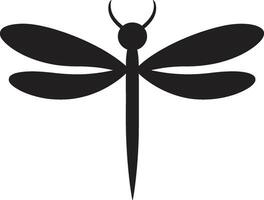 Finsternis Gelassenheit Libelle Symbol im Schatten Nebel Anmut schwarz Vektor Libelle Insignien