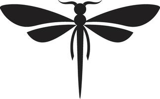 Mitternacht Magie Libelle Logo Flüstern Flügel Vektor Abzeichen
