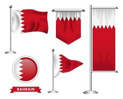 Vektor einstellen von das National Flagge von Bahrain im verschiedene kreativ Designs