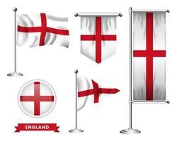 Vektor einstellen von das National Flagge von England im verschiedene kreativ Designs