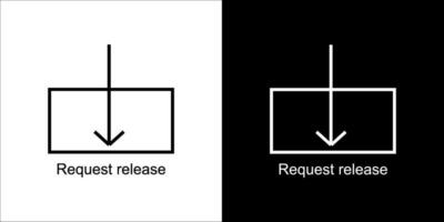 Anfrage Freisetzung Symbol Design vektor