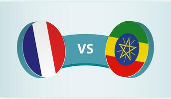 Frankreich gegen Äthiopien, Mannschaft Sport Wettbewerb Konzept. vektor