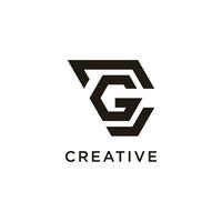 Brief cg modern Initiale kreativ Monogramm Typografie Logo vektor