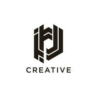 Brief pu modern Initiale kreativ Monogramm Typografie Logo vektor