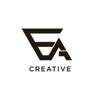 Brief ea modern Initiale kreativ Monogramm Typografie Logo vektor