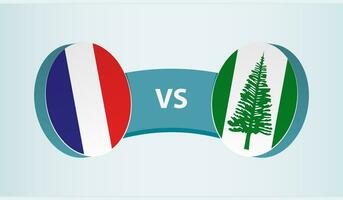 Frankreich gegen Norfolk Insel, Mannschaft Sport Wettbewerb Konzept. vektor
