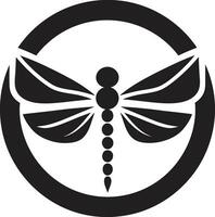 himmelsk nattvingar logotyp obsidian trollslända symbol vektor