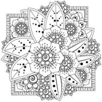 Mehndi Blume dekoratives Ornament im ethnischen orientalischen Stil vektor